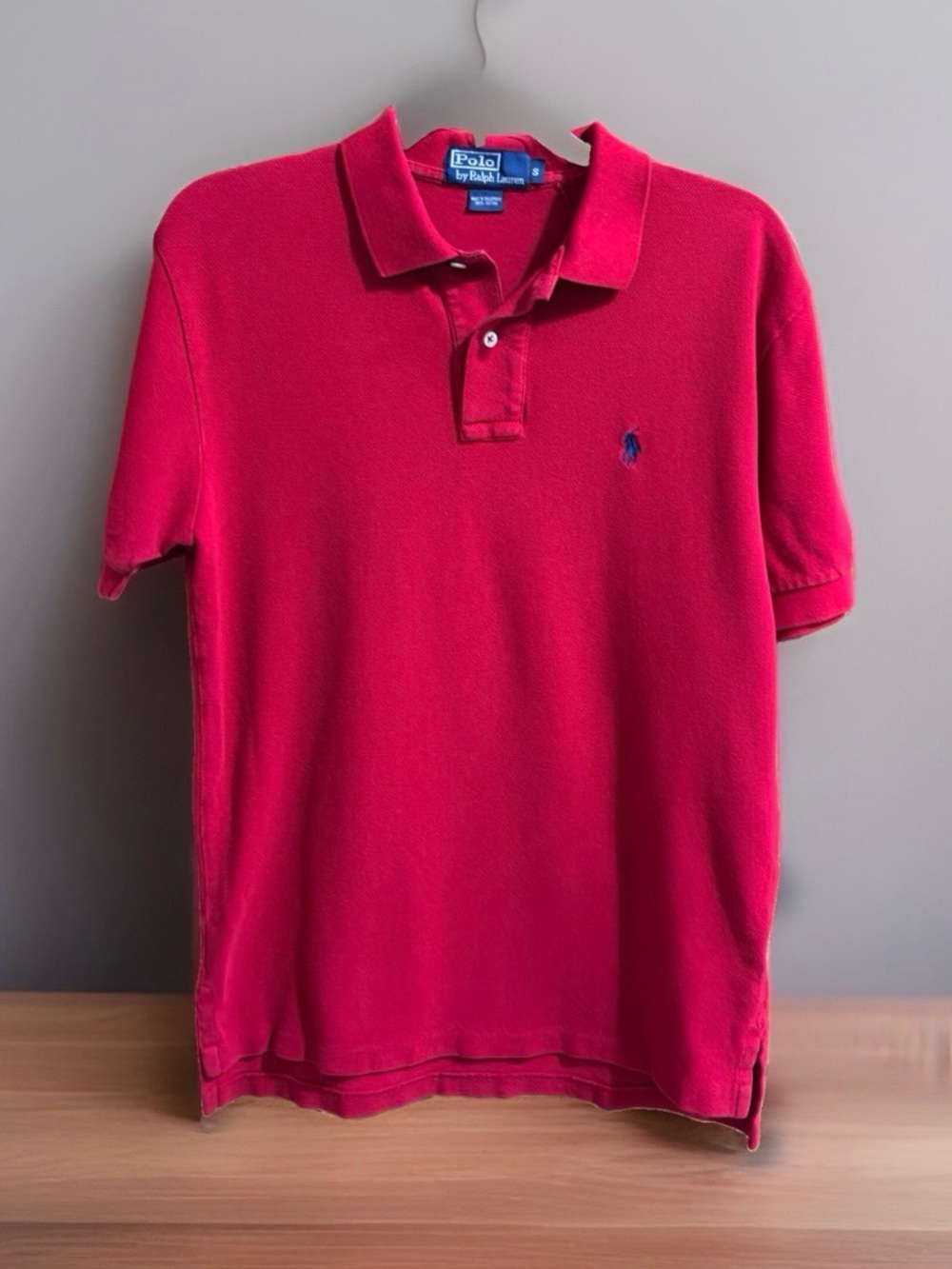 Polo by Ralph Lauren Men’s Red Classic Cotton Polo Shirt-S-EC